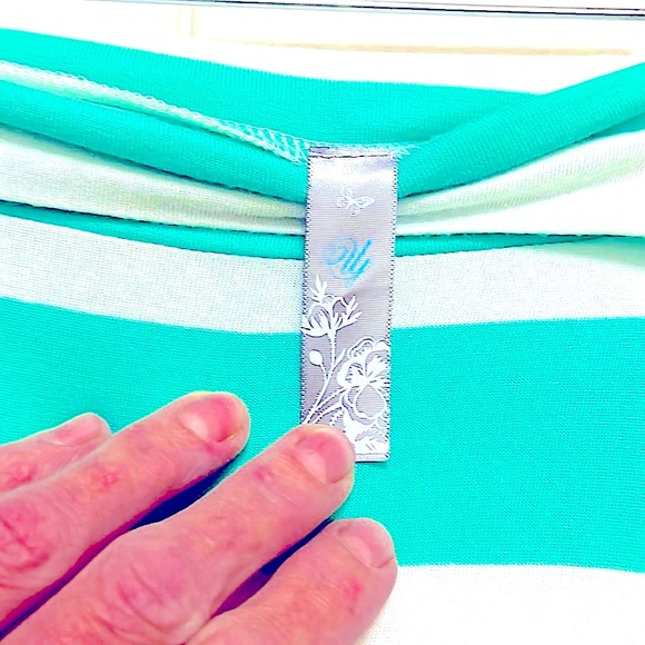 Nwot stiped maxi skirt size small. White and green stiped - Picture 4 of 4